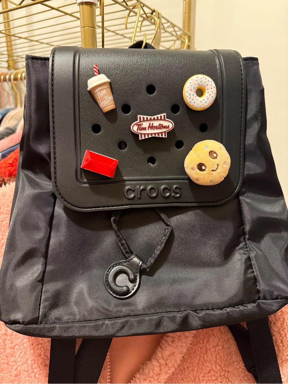 CROCS Black Mini Backpack with Novelty Charms